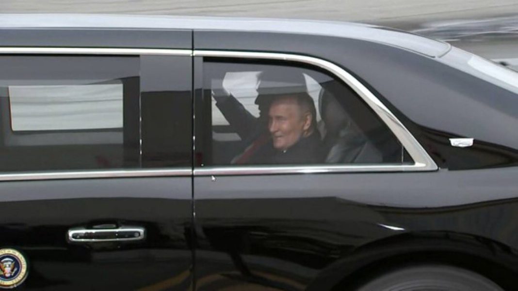 Putin and Trump share presidential limo to Alaska summit venue