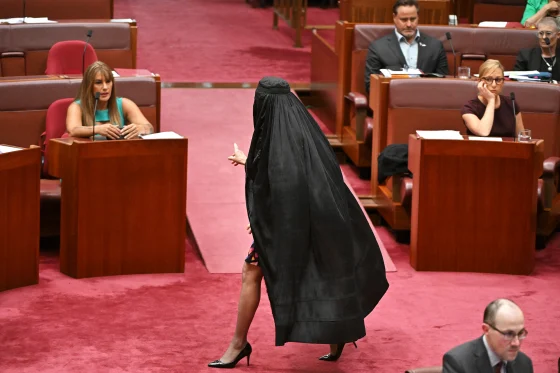 Australian Senator Sparks Uproar by Wearing Burqa in Parliament, Social Media Reacts