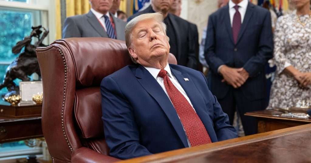 trump sleeping