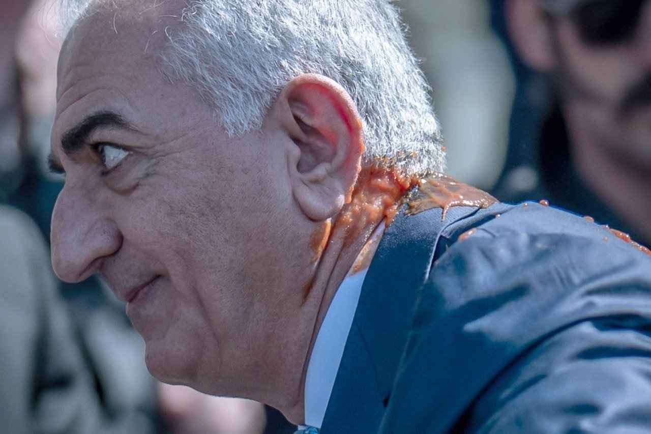 Watch: Red liquid thrown at Iranian opposition figure Reza Pahlavi during Germany visit
