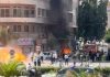 Damascus explosions Macron visit