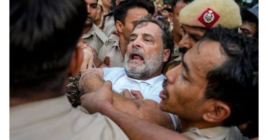 Rahul Gandhi detained protest
